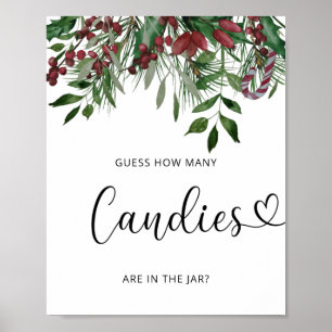 Póster Invierno siempre verde Adivinen cuántos dulces
