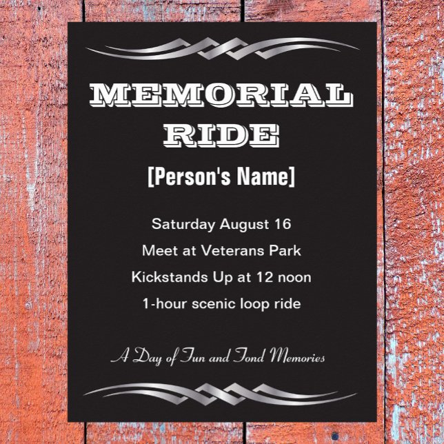 Póster invitación a la Biker Memorial Ride  (Subido por el creador)