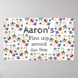 Póster Invitación a la fiesta de cumpleaños del primer as