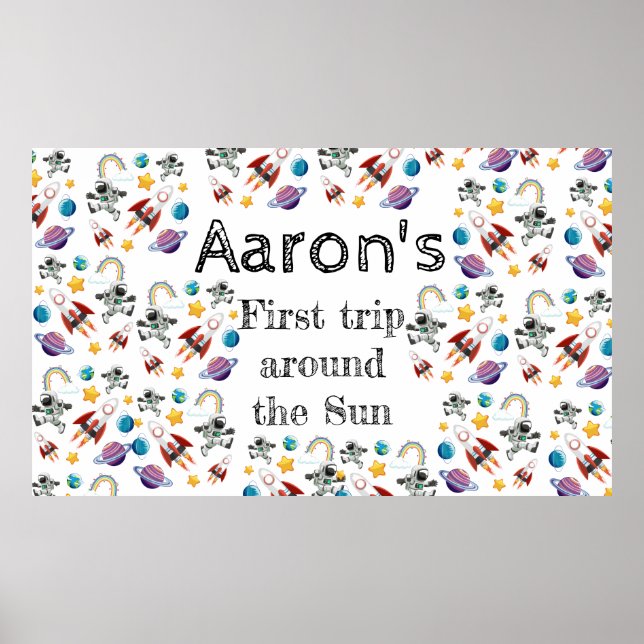 Póster Invitación a la fiesta de cumpleaños del primer as (Frente)