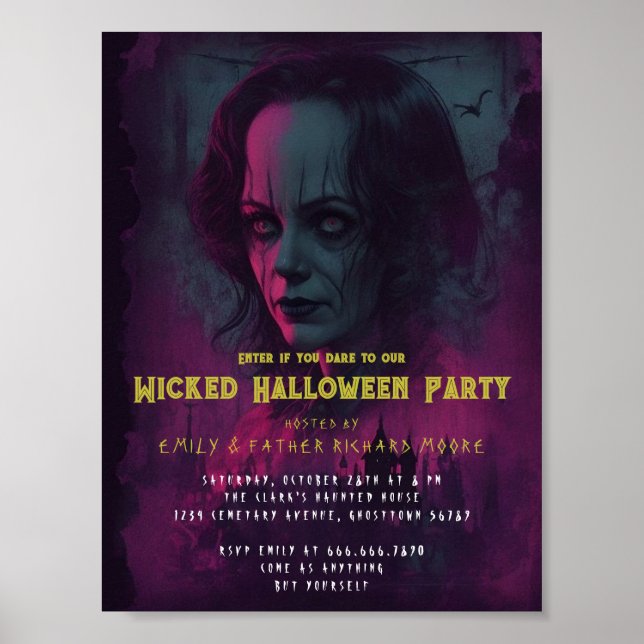Póster Invitación a la fiesta de los payasos del circo ma (Frente)
