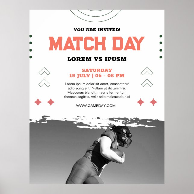 Póster Invitación a la fiesta de observación de fútbol Dí (Frente)