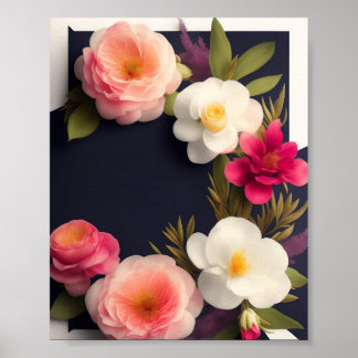 Póster Invitación a plantilla de Poster de Boda en blanco