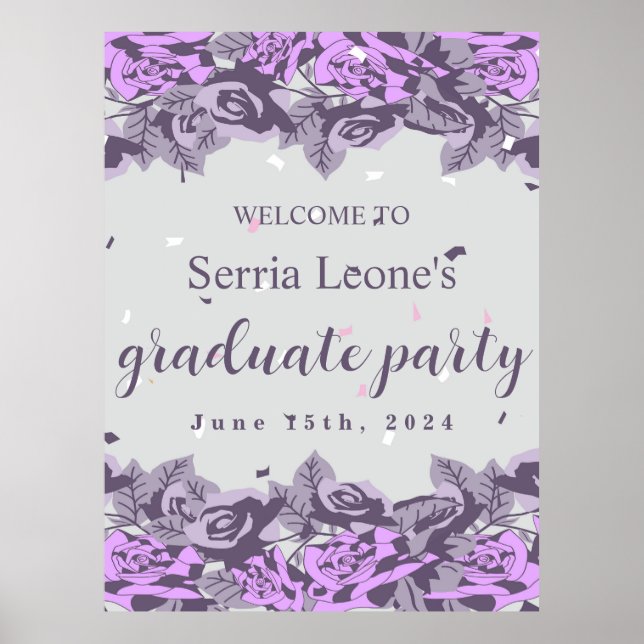 Póster Invitación a una fiesta de graduación 2024 (Frente)
