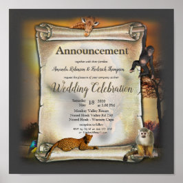 Póster Invitación africana al atardecer