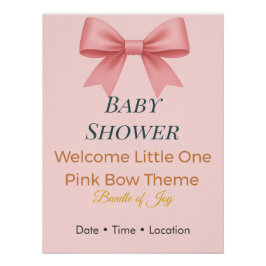 Póster Invitación al Baby Shower | Lazo Rosa | Haz de Ale