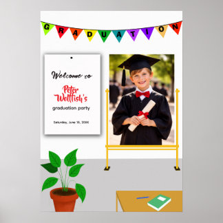 Póster Invitación de bienvenida a la fiesta de graduación
