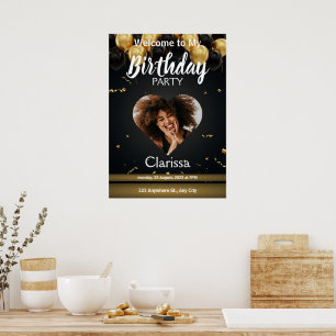 Póster Invitación de cumpleaños de bienvenida editable