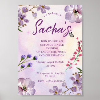 Póster Invitación de cumpleaños personalizada | Cumpleaño