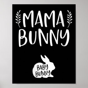 Póster Invitación de embarazo de Pascua Mama Bunny Ba