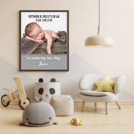 Póster Invitación de foto de nacimiento de recién nacido