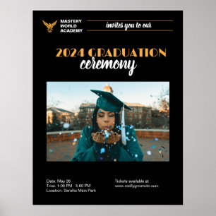 Póster Invitación de Graduación Anuncio de Graduado Super