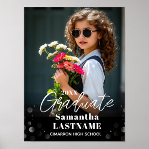 Póster Invitación de Graduación de Foto de Sénior de Grad
