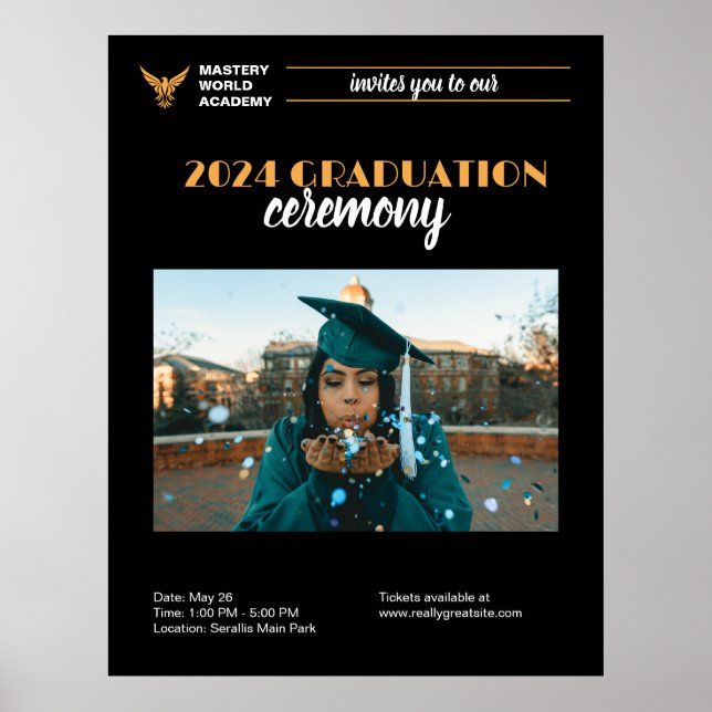 Póster Invitación de Graduación Invitación a Graduado Sup (Frente)