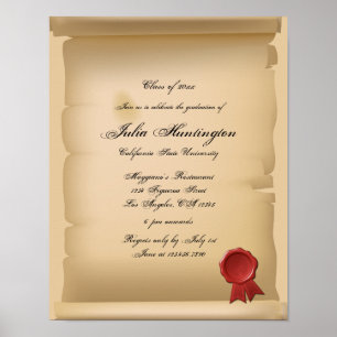 Póster Invitación de la fiesta de graduación de manuscrit