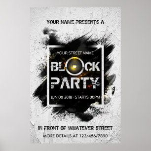 Póster Invitación de personalizado de Fiesta de bloques