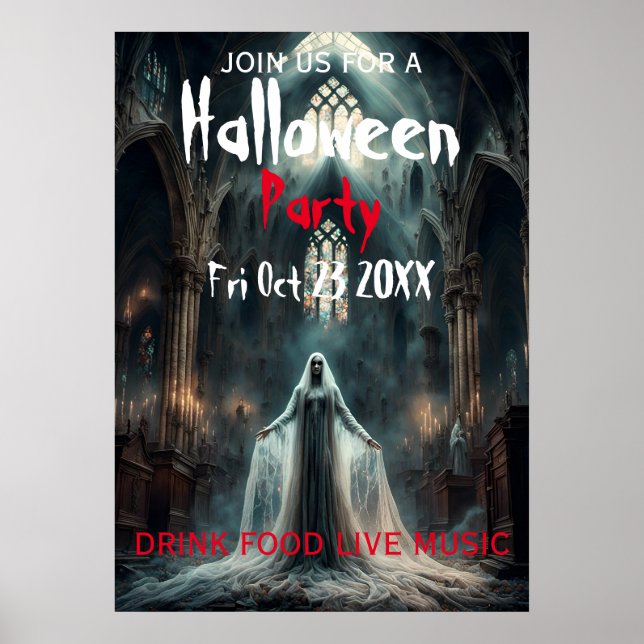 Póster Invitación de Poster de la fiesta de Halloween (Frente)
