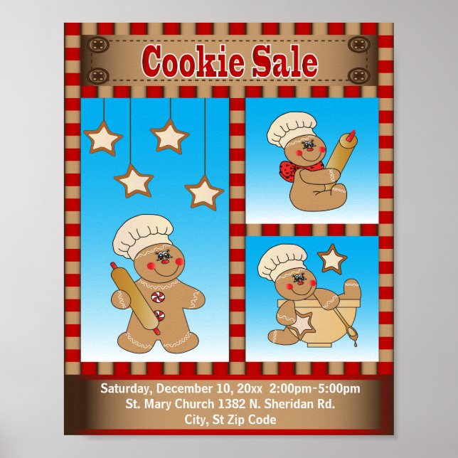 Póster Invitación de venta de pan de jengibre (Frente)