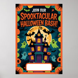 Póster Invitación en blanco de Halloween