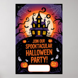 Póster Invitación en blanco de Halloween