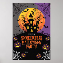 Póster Invitación en blanco de Halloween