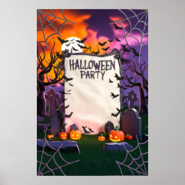 Póster Invitación en blanco de Halloween