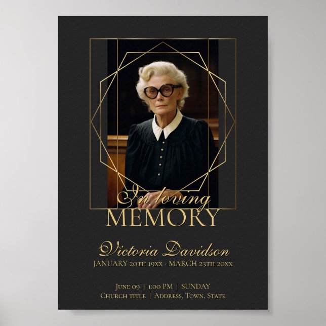 Póster Invitación Funeral Digital Post Gris Oscuro (Frente)