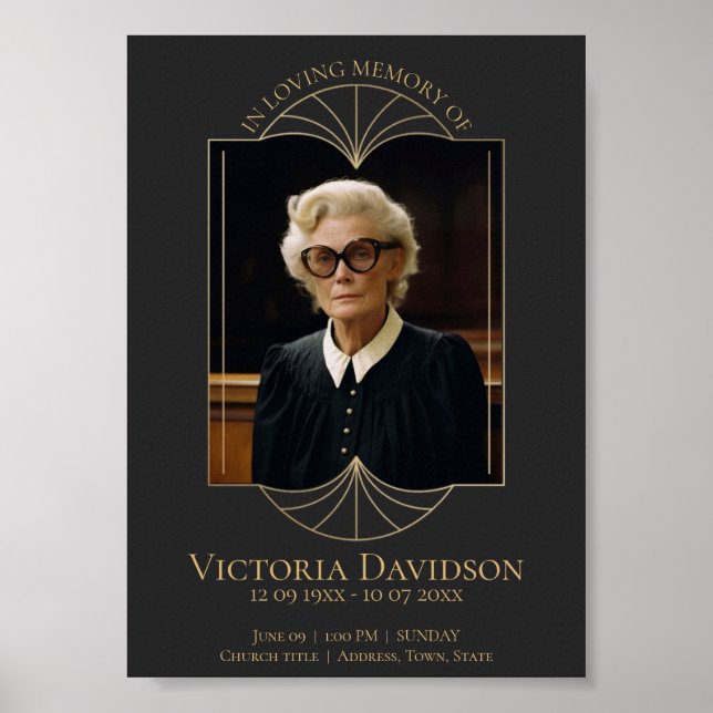 Póster Invitación Funeral Digital Post Gris Oscuro (Frente)