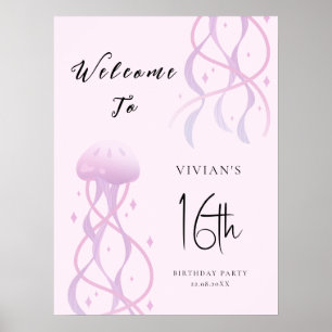 Póster Invitación para fiesta de dulces dieciséis de colo
