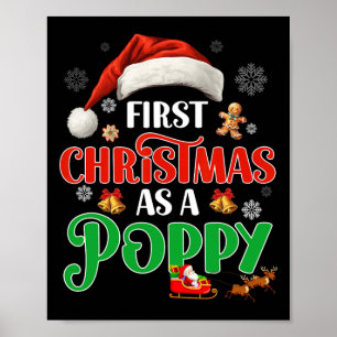 Póster Invitación Primera Navidad Como Un Poppy Que Coinc
