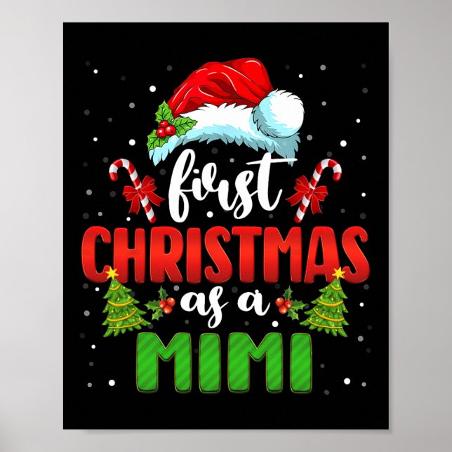 Póster Invitación Santa Primera Navidad Como Familia Mimi (Frente)