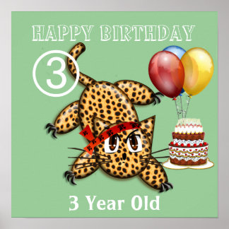 Póster Invitaciones al cumpleaños del Safari Leopard Ultr