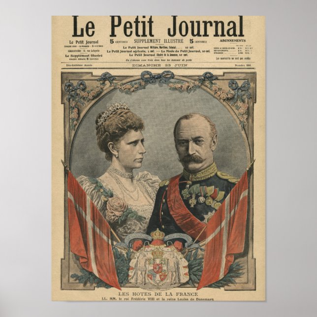 Póster Invitados de Francia, el Rey Federico VIII y la Re (Frente)