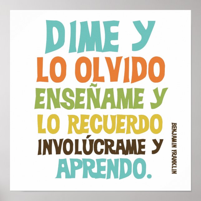 Póster Involucrarme Poster de citas Inspiradoras (Frente)