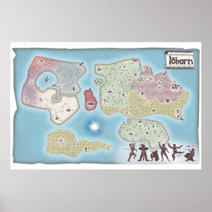Póster Iohorn Adventure Fantasy Map