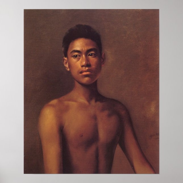 Póster 'Iokepa, chico pescador hawaiano' - Poster de Hube (Frente)