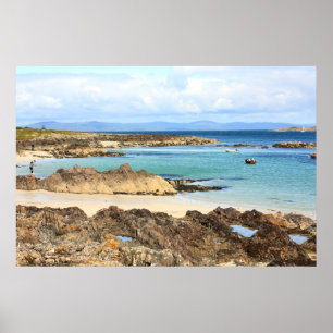 Póster Iona, isla escocesa, hermosa costa rocosa