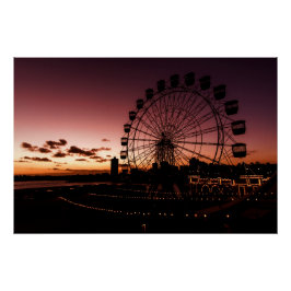 Póster Iónico Luna Park de Sydney al atardecer