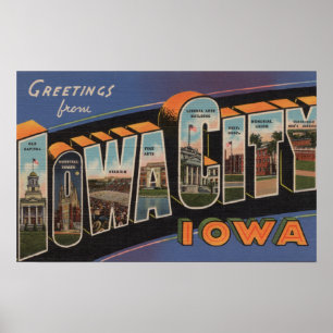 Póster Iowa City, Iowa - escenas grandes de la letra