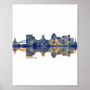 Póster Iowa City Skyline