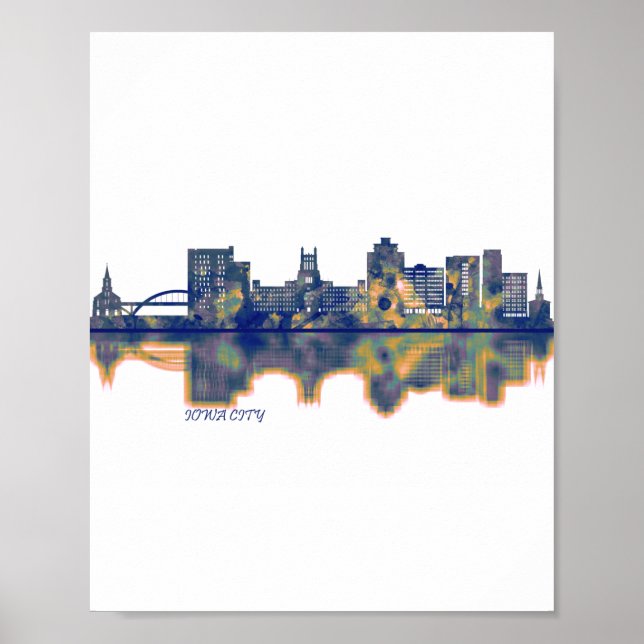 Póster Iowa City Skyline (Frente)
