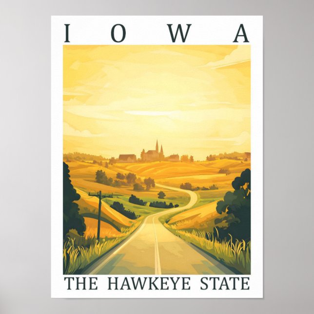 Póster Iowa Estado de Hawkeye EE.UU. (Frente)