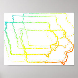 Póster iowa fade blur