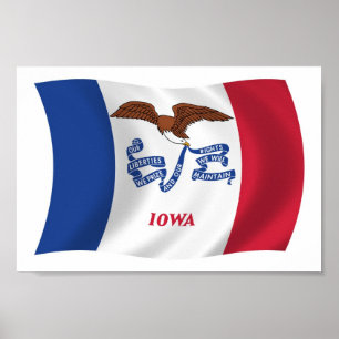 Póster Iowa Flag Poster Print