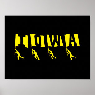 Póster Iowa Football "Flags" Poster