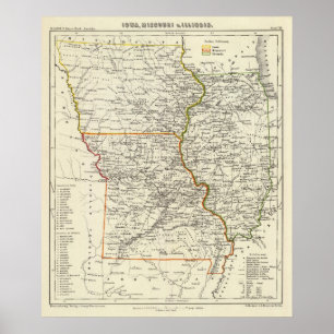 Póster Iowa, Missouri, e Illinois