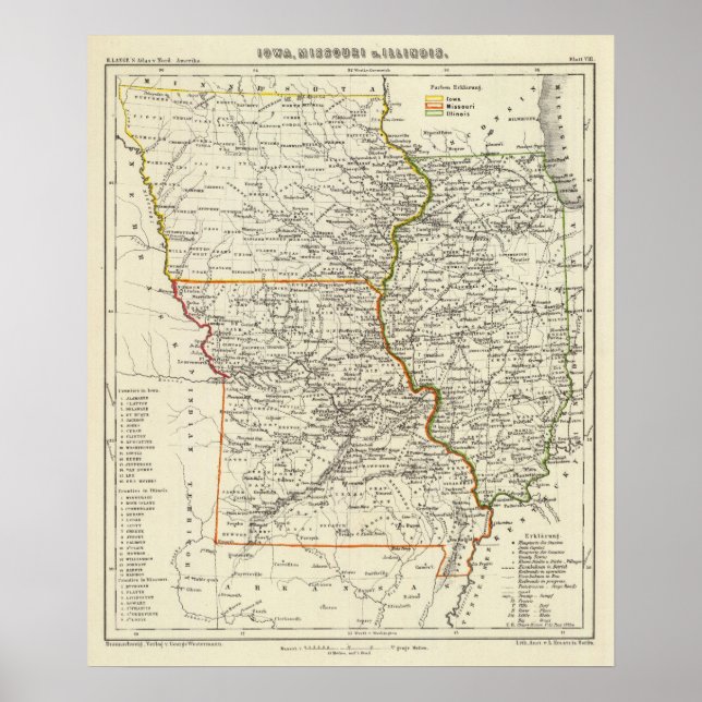 Póster Iowa, Missouri e Illinois (Frente)
