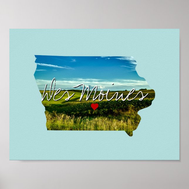 Póster Iowa State Photo Insert y nombre de la ciudad (Frente)