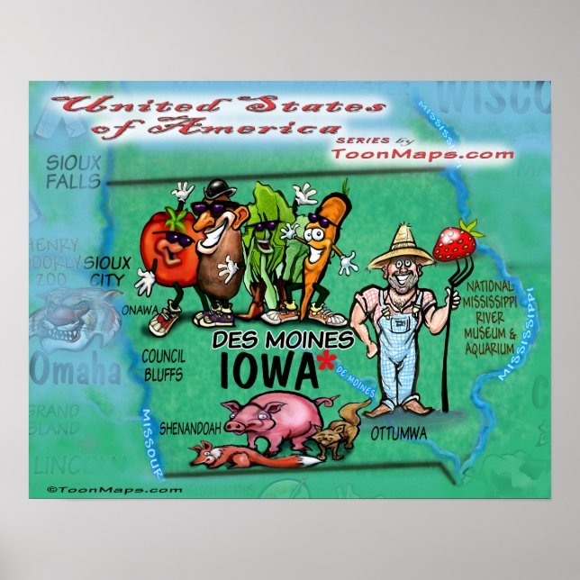 Póster Iowa USA (Frente)