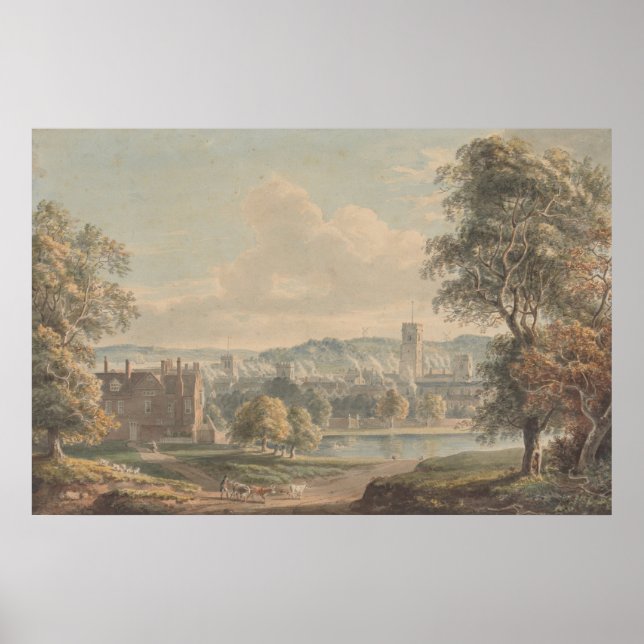 Póster Ipswich desde los terrenos de la mansión Christchu (Frente)